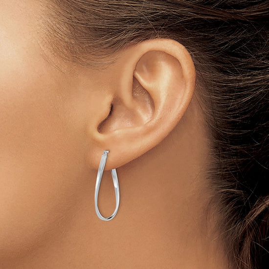 2mm Gold Twisted Oval Hoop Earrings