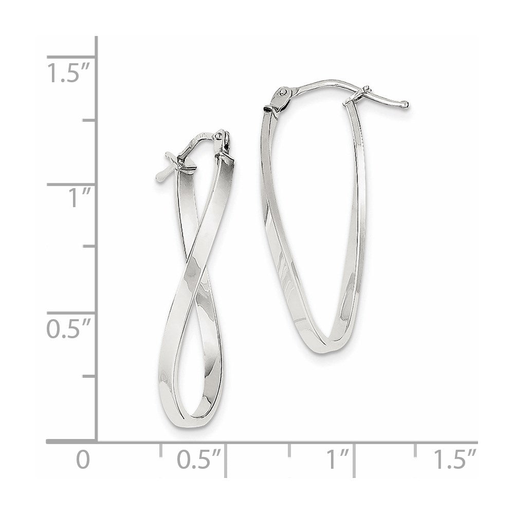 2mm Gold Twisted Oval Hoop Earrings