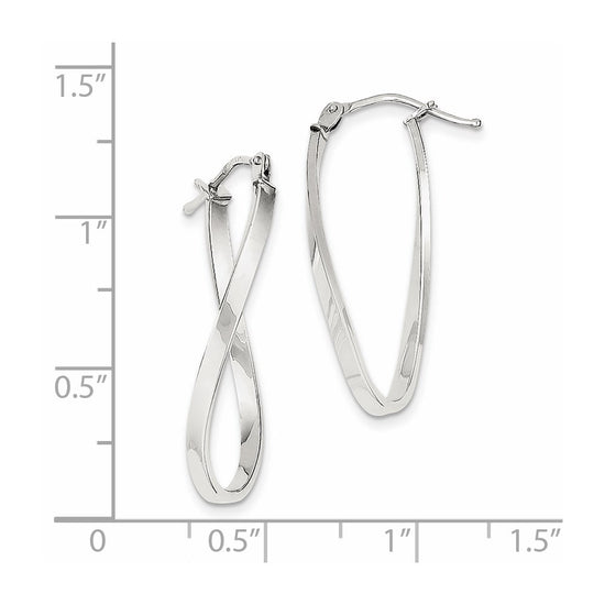 10k White Gold Small Twisted Earrings