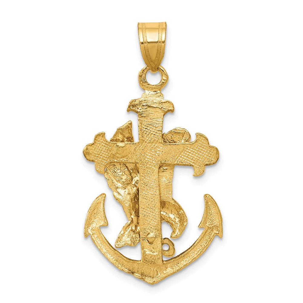 Gold Mariners Cross with Eagle Pendant