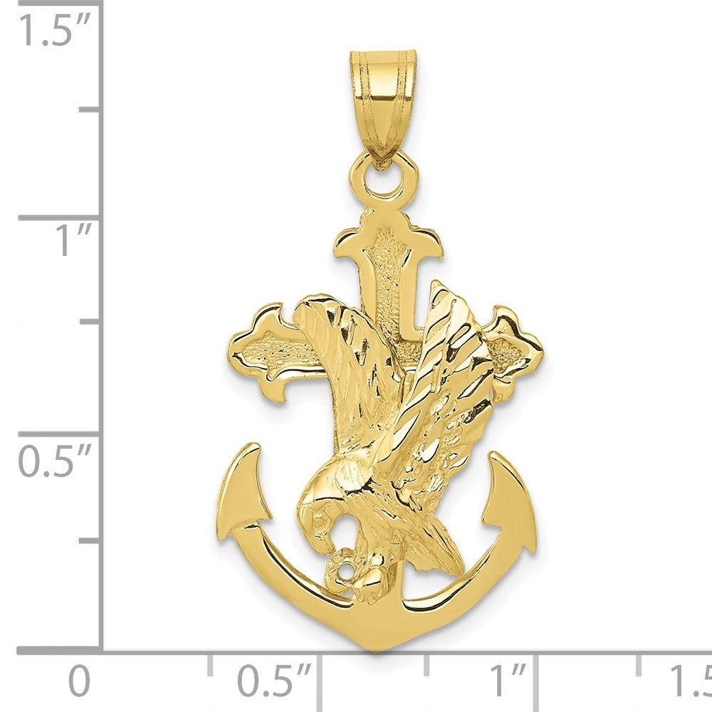 Gold Mariners Cross with Eagle Pendant