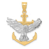 10k Two-tone Mariners Cross w/Eagle Pendant
