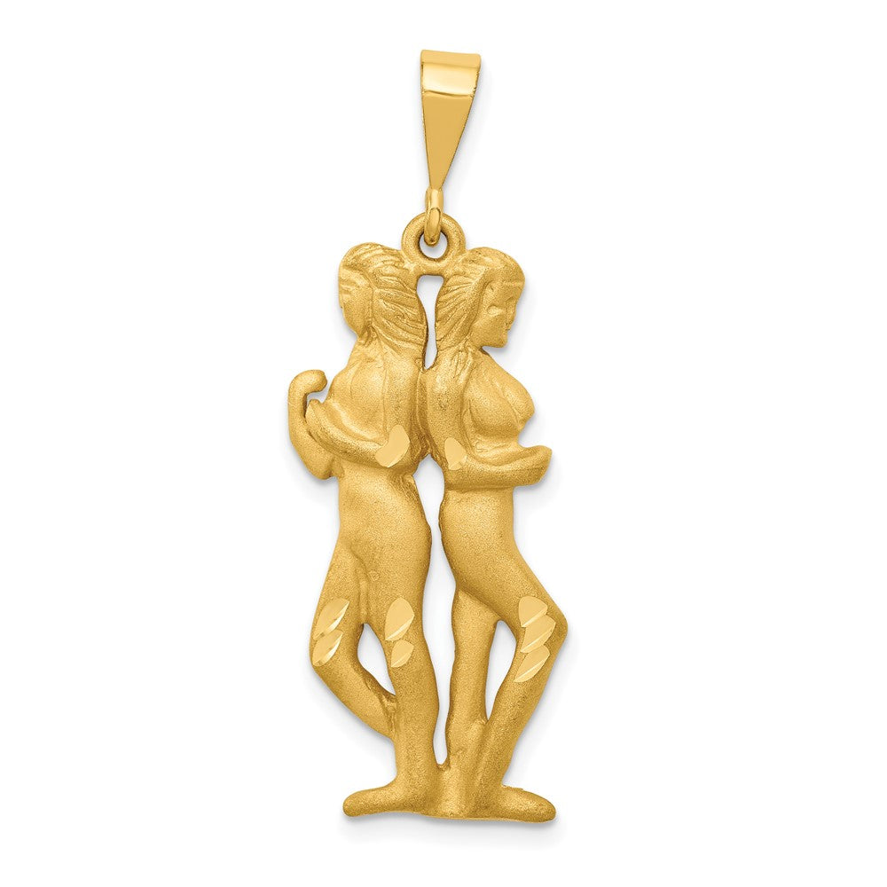 Gold Diamond-cut Zodiac Pendant
