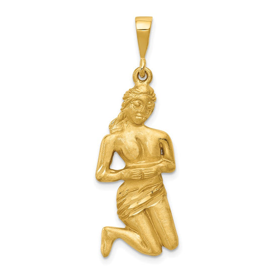 Gold Diamond-cut Zodiac Pendant