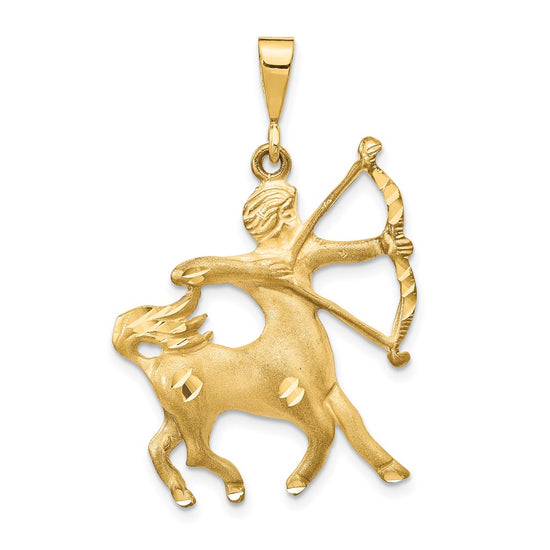 Gold Diamond-cut Zodiac Pendant