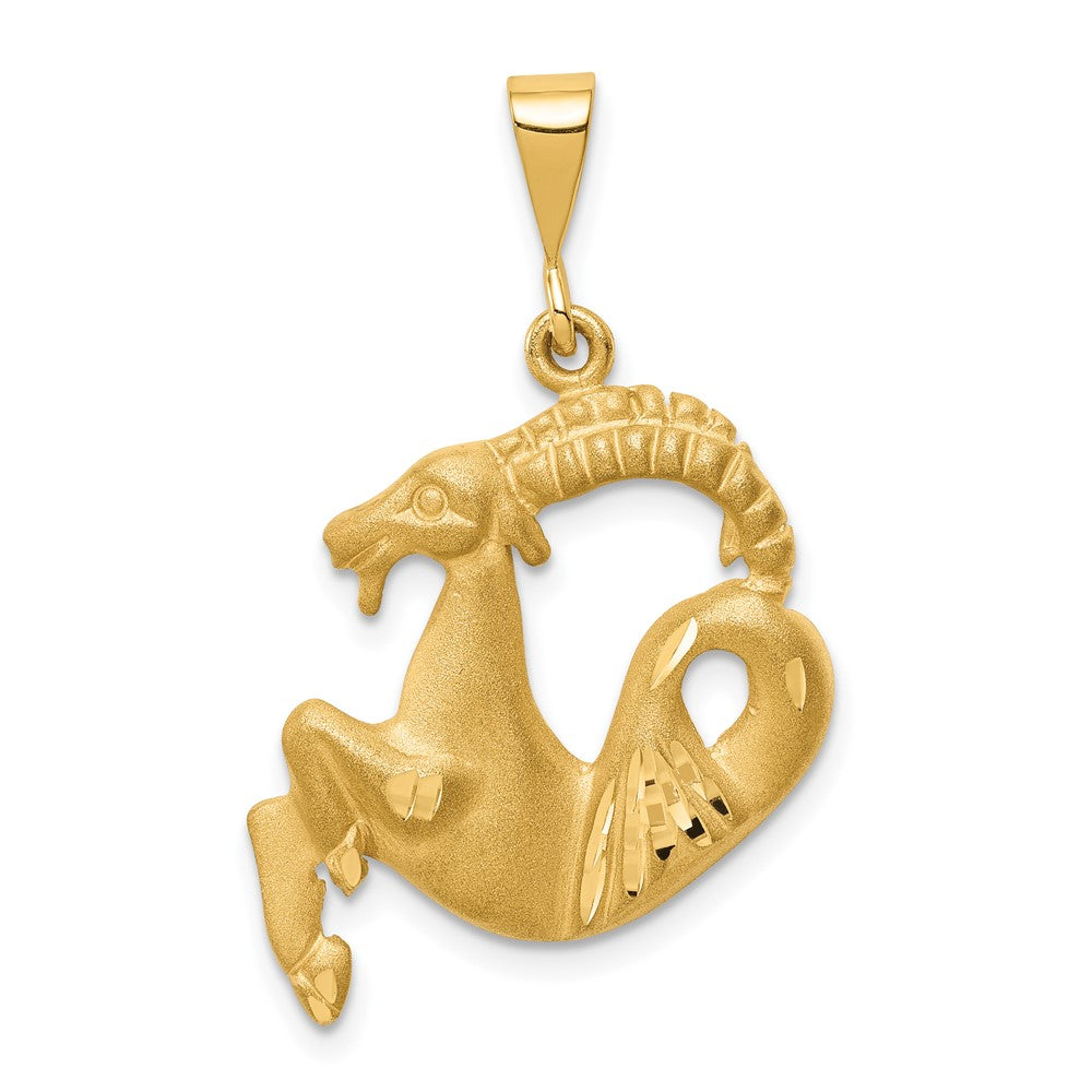 Gold Diamond-cut Zodiac Pendant