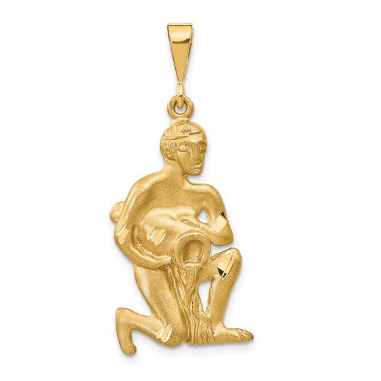 Gold Diamond-cut Zodiac Pendant