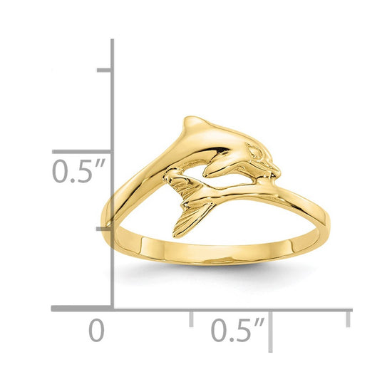 Gold Polished Dolphin Rings