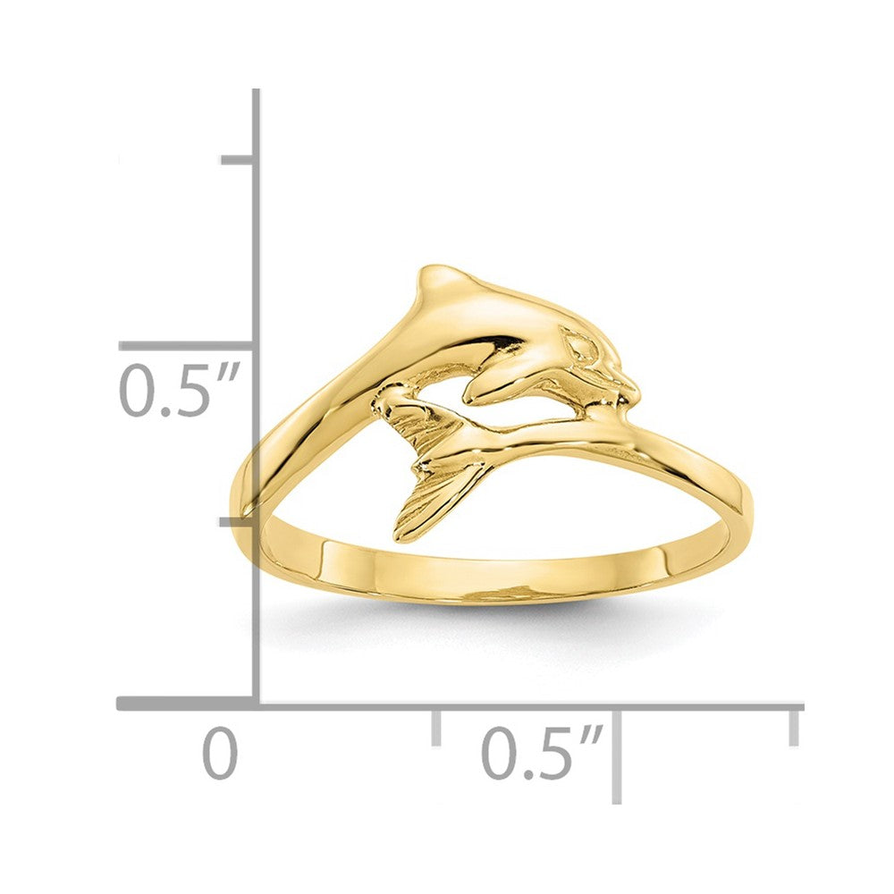 Gold Polished Dolphin Rings