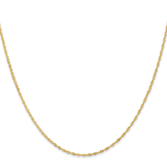 18K 18 inch 1.1mm Singapore with Spring Ring Clasp Chain