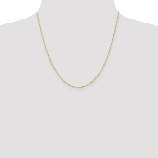 18K 20 inch 1.1mm Singapore with Spring Ring Clasp Chain