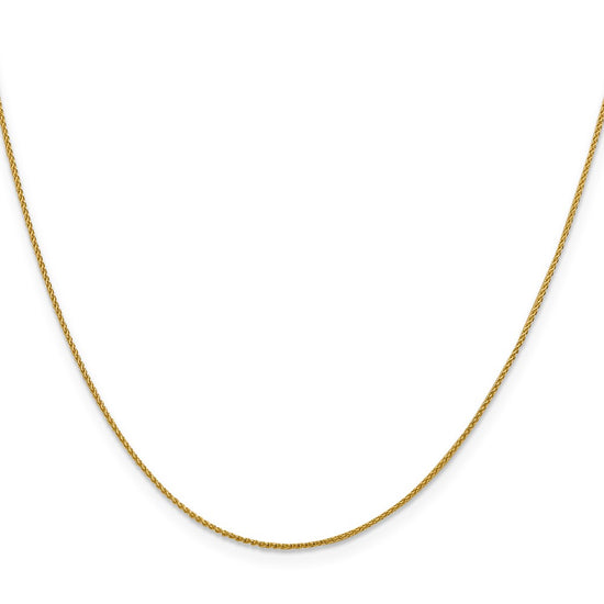 18K 16 inch 1mm Diamond-cut Spiga with Spring Ring Clasp Chain