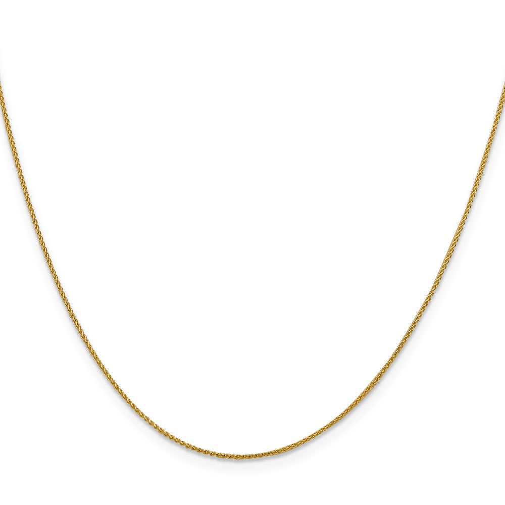 18K 16 inch 1mm Diamond-cut Spiga with Spring Ring Clasp Chain