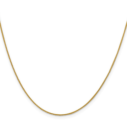 18K 16 inch 1mm Diamond-cut Spiga with Spring Ring Clasp Chain