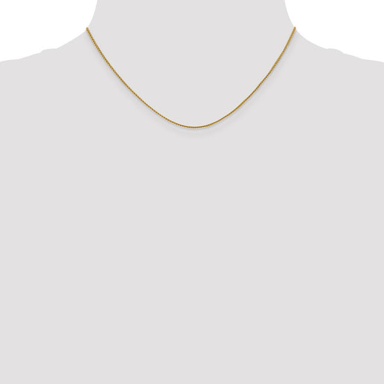 18K 16 inch 1mm Diamond-cut Spiga with Spring Ring Clasp Chain