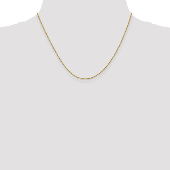 18K 18 inch 1mm Diamond-cut Spiga with Spring Ring Clasp Chain