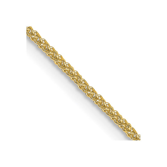 18K 16 inch 1mm Diamond-cut Spiga with Spring Ring Clasp Chain