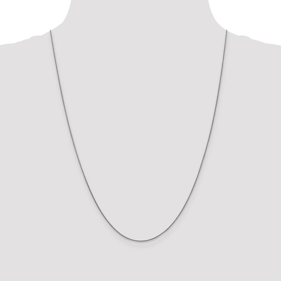 18K White Gold 24 inch 1mm Diamond-cut Spiga with Spring Ring Clasp Chain