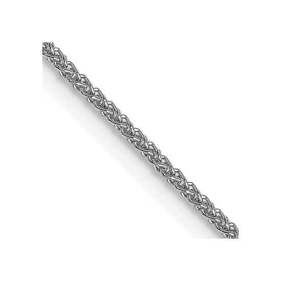 18K White Gold 20 inch 1mm Diamond-cut Spiga with Spring Ring Clasp Chain