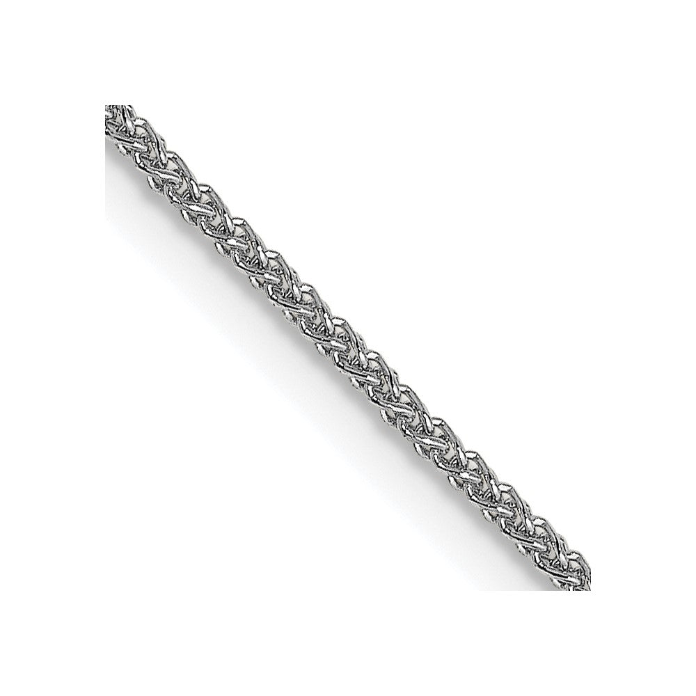 18K White Gold 20 inch 1mm Diamond-cut Spiga with Spring Ring Clasp Chain