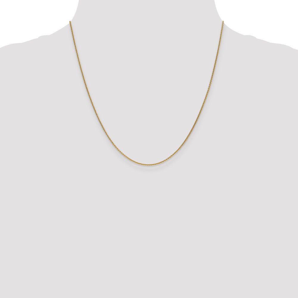18K 18 inch 1.15mm Diamond-cut Cable with Fancy Lobster Clasp Chain