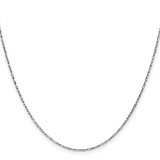 18K White Gold 16 inch 1.5mm Diamond-cut Cable with Fancy Lobster Clasp Chain