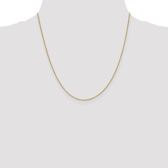 18K 20 inch .9mm Box with Lobster Clasp Chain