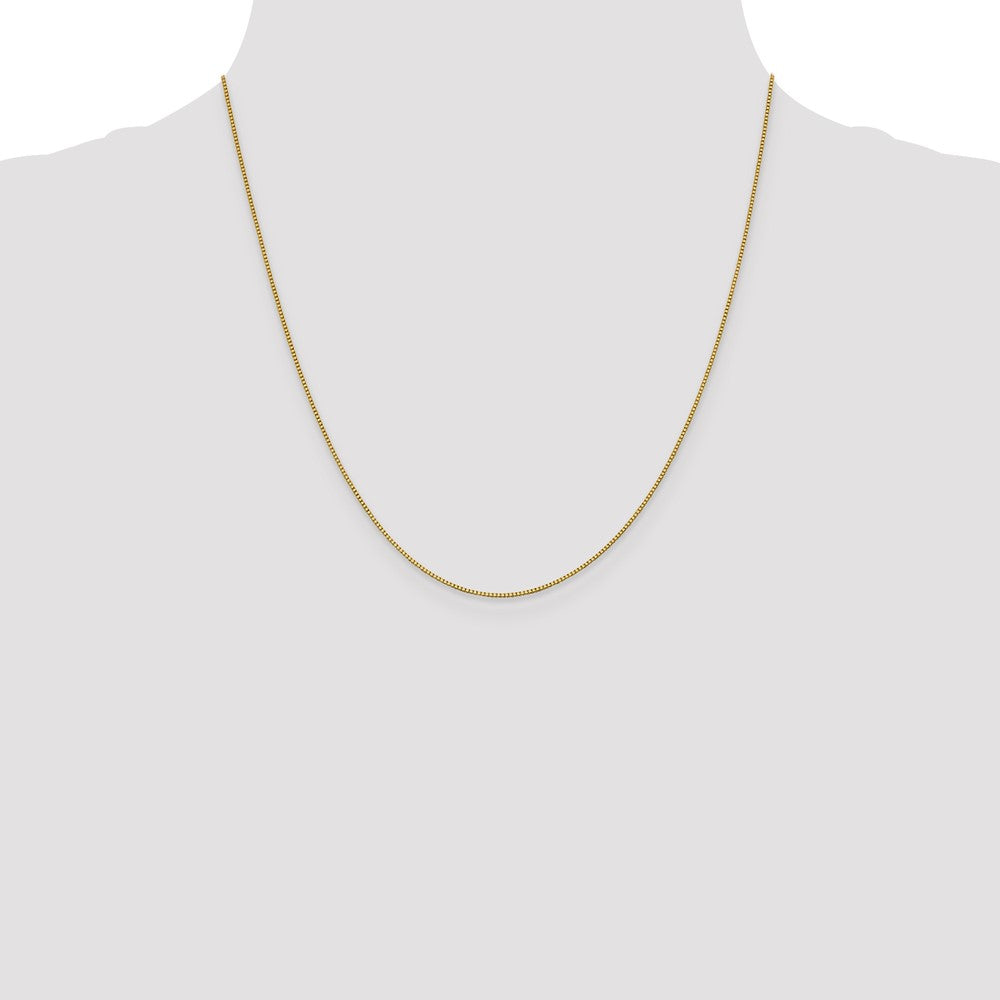 18K 20 inch .9mm Box with Lobster Clasp Chain
