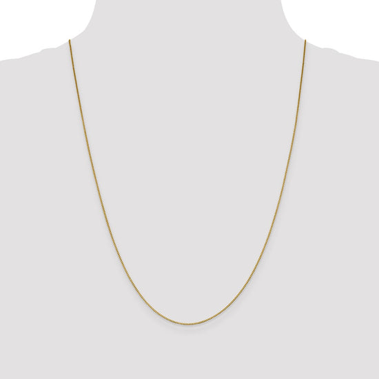 18K 24 inch .9mm Box with Lobster Clasp Chain