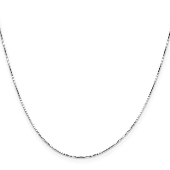 18K White Gold 20 inch .5mm Box with Spring Ring Clasp Chain