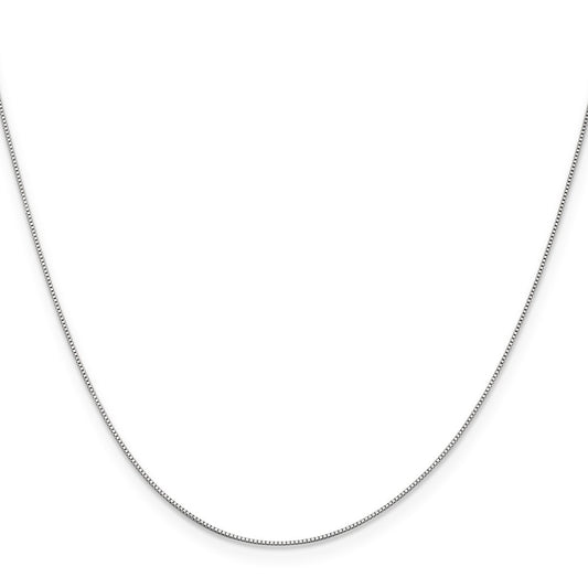 18K White Gold 20 inch .5mm Box with Spring Ring Clasp Chain