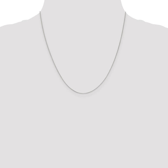 18K White Gold 20 inch .5mm Box with Spring Ring Clasp Chain