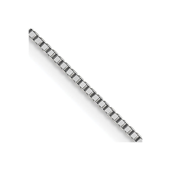 18K White Gold 18 inch .7mm Box with Lobster Clasp Chain