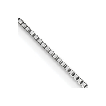18K White Gold 18 inch .7mm Box with Lobster Clasp Chain