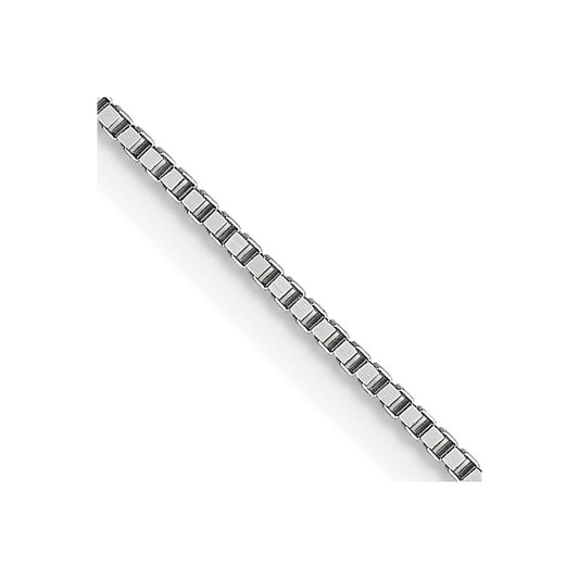 18K White Gold 18 inch .7mm Box with Lobster Clasp Chain
