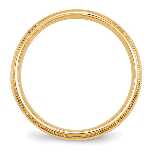 10k Yellow Gold 5mm Double Milgrain Comfort Fit Wedding Band Size 8.5