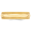 10k Yellow Gold 6mm Double Milgrain Comfort Fit Wedding Band Size 4.5