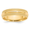10k Yellow Gold 6mm Double Milgrain Comfort Fit Wedding Band Size 9