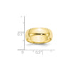 Half Round Lightweight Band — 6 mm