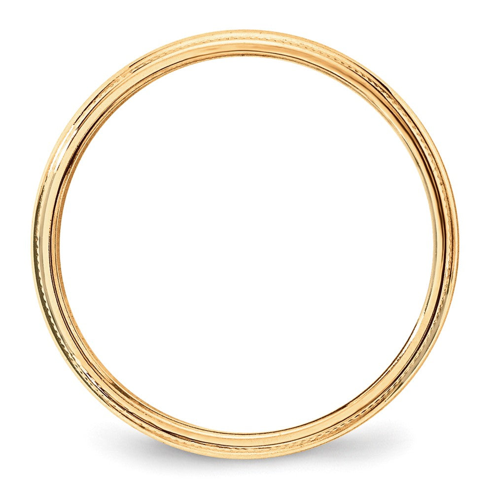 Lightweight Milgrain Half Round Band — 3 mm