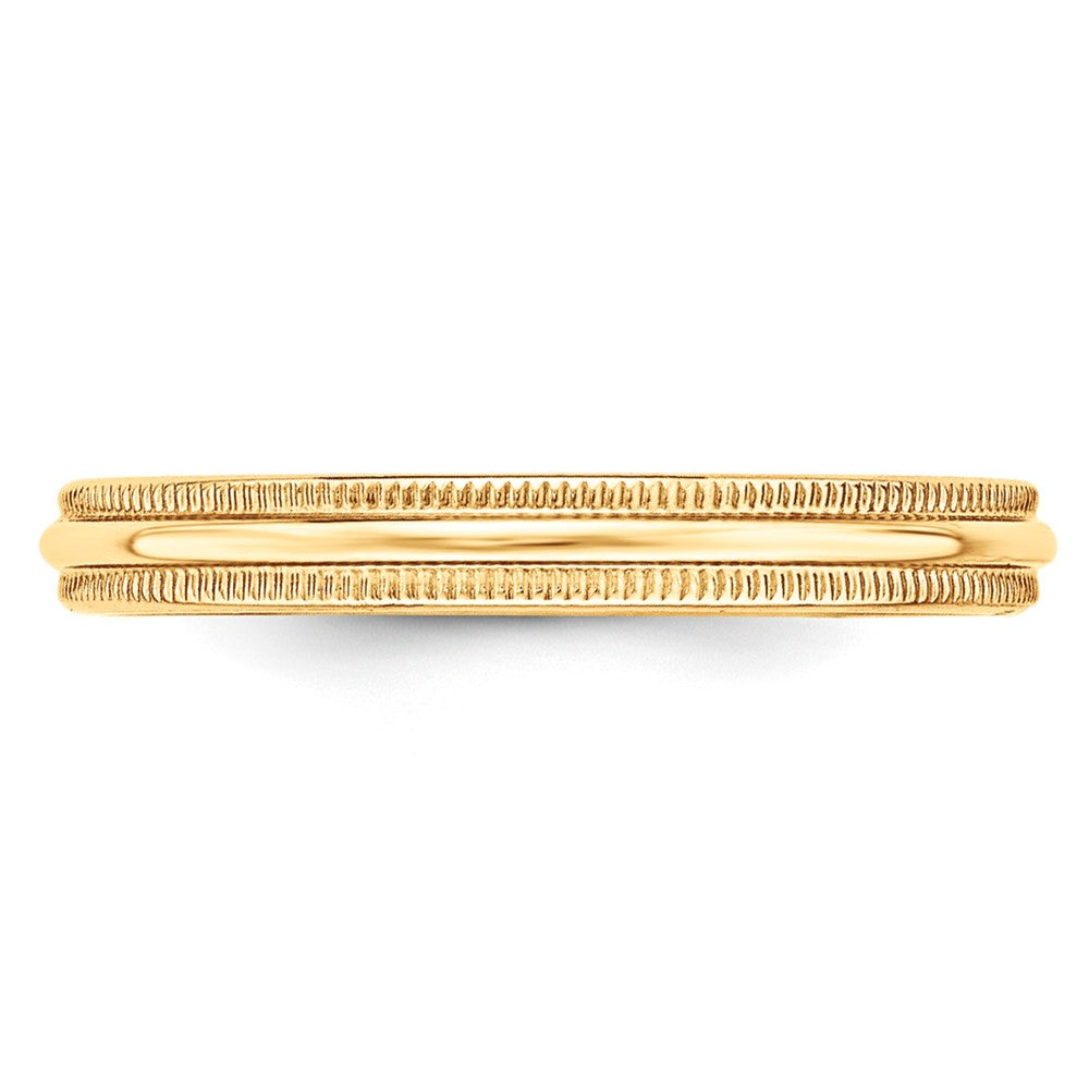 Lightweight Milgrain Half Round Band — 3 mm