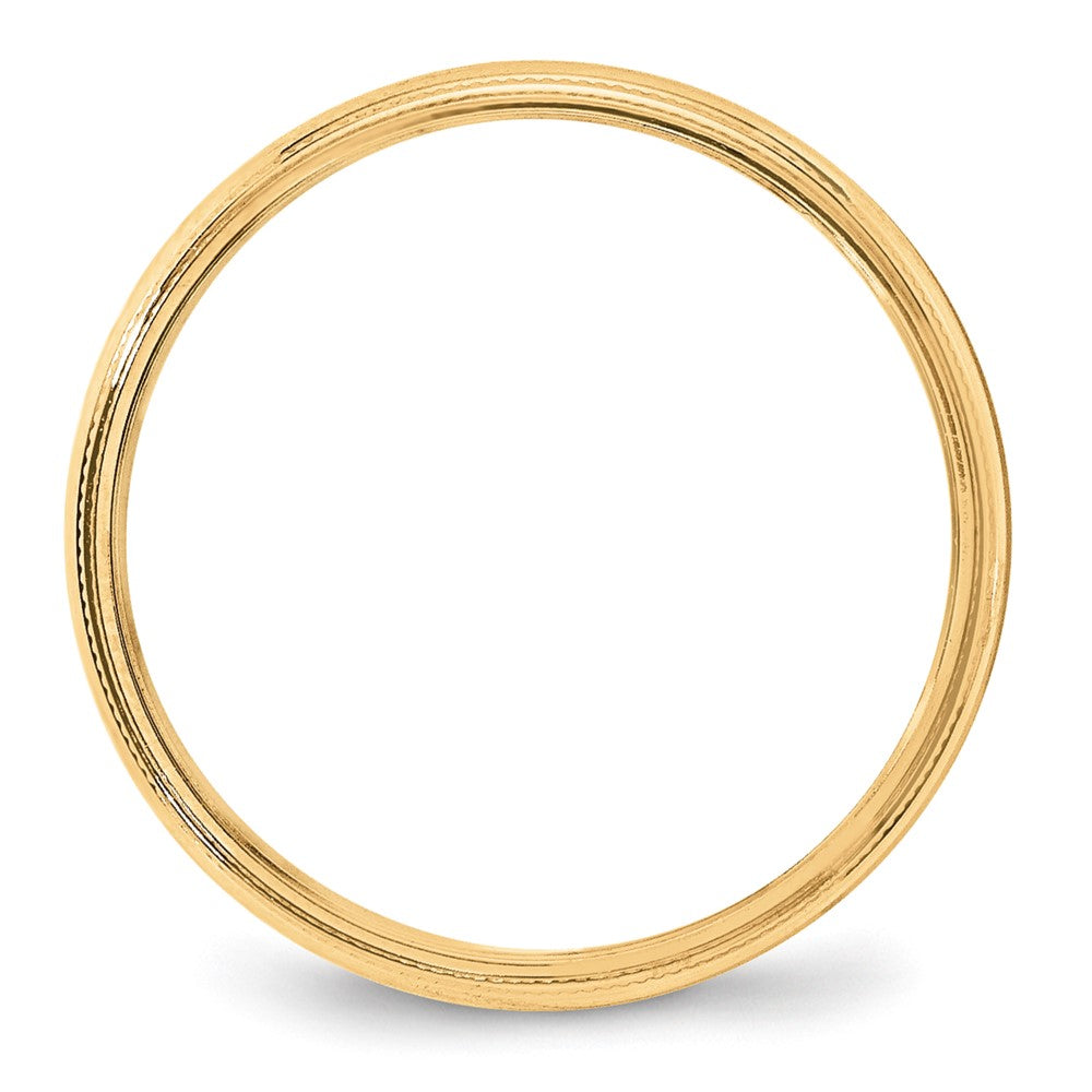 Lightweight Milgrain Half Round Band — 4 mm