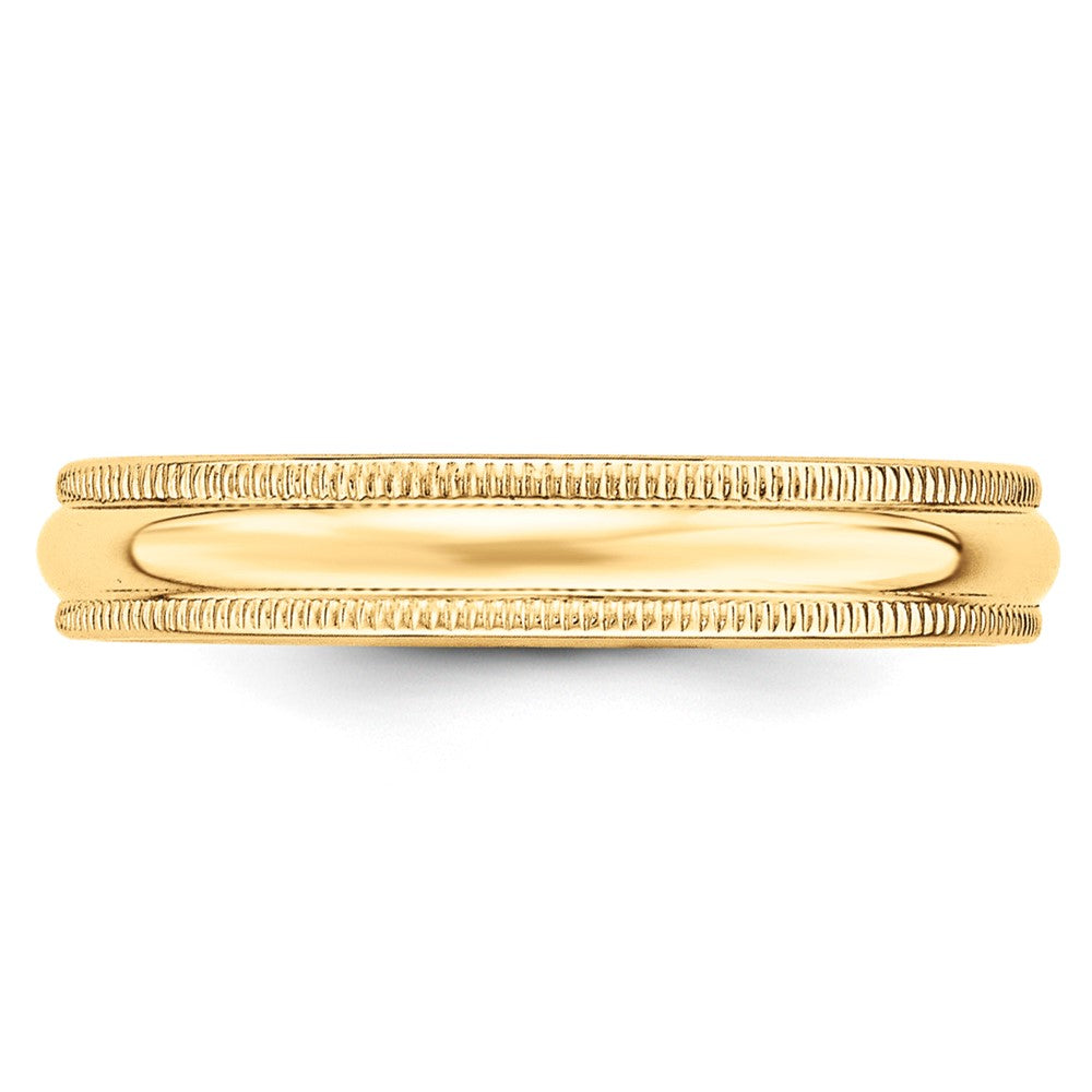 Lightweight Milgrain Half Round Band — 4 mm