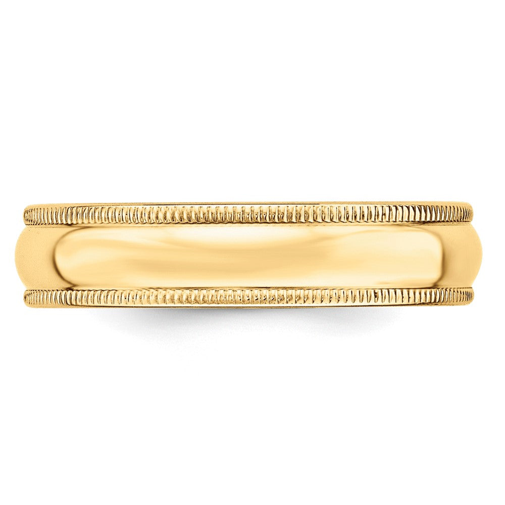 Lightweight Milgrain Half Round Band — 5 mm