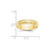 Lightweight Milgrain Half Round Band — 5 mm