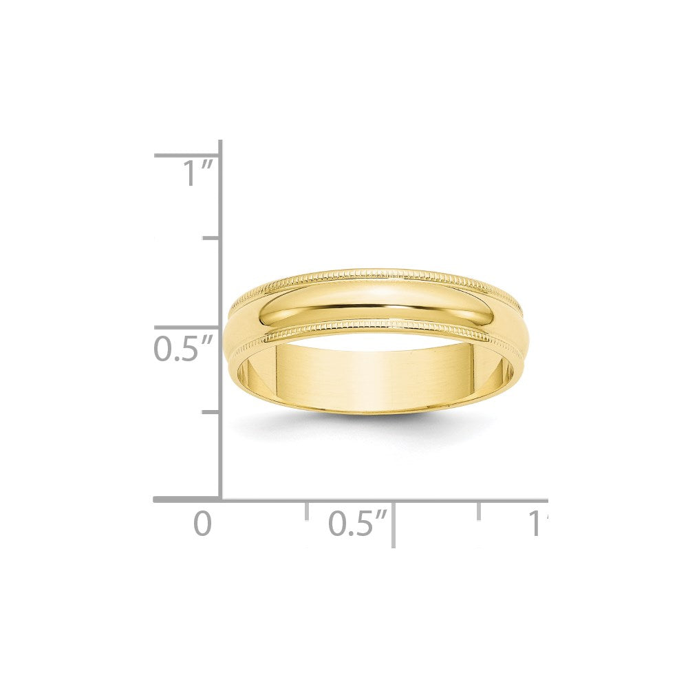 Lightweight Milgrain Half Round Band — 5 mm