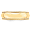 Lightweight Milgrain Half Round Band — 6 mm