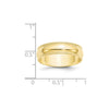 Lightweight Milgrain Half Round Band — 6 mm