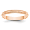 Lightweight Milgrain Half Round Band