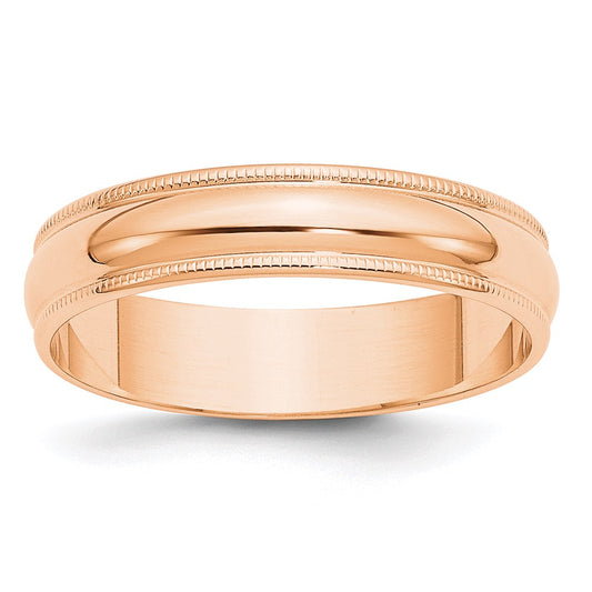 Lightweight Milgrain Half Round Band — 5 mm